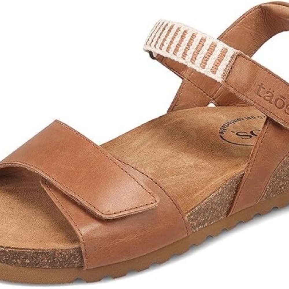 Taos Brown Leather Symbol Sandals size 9